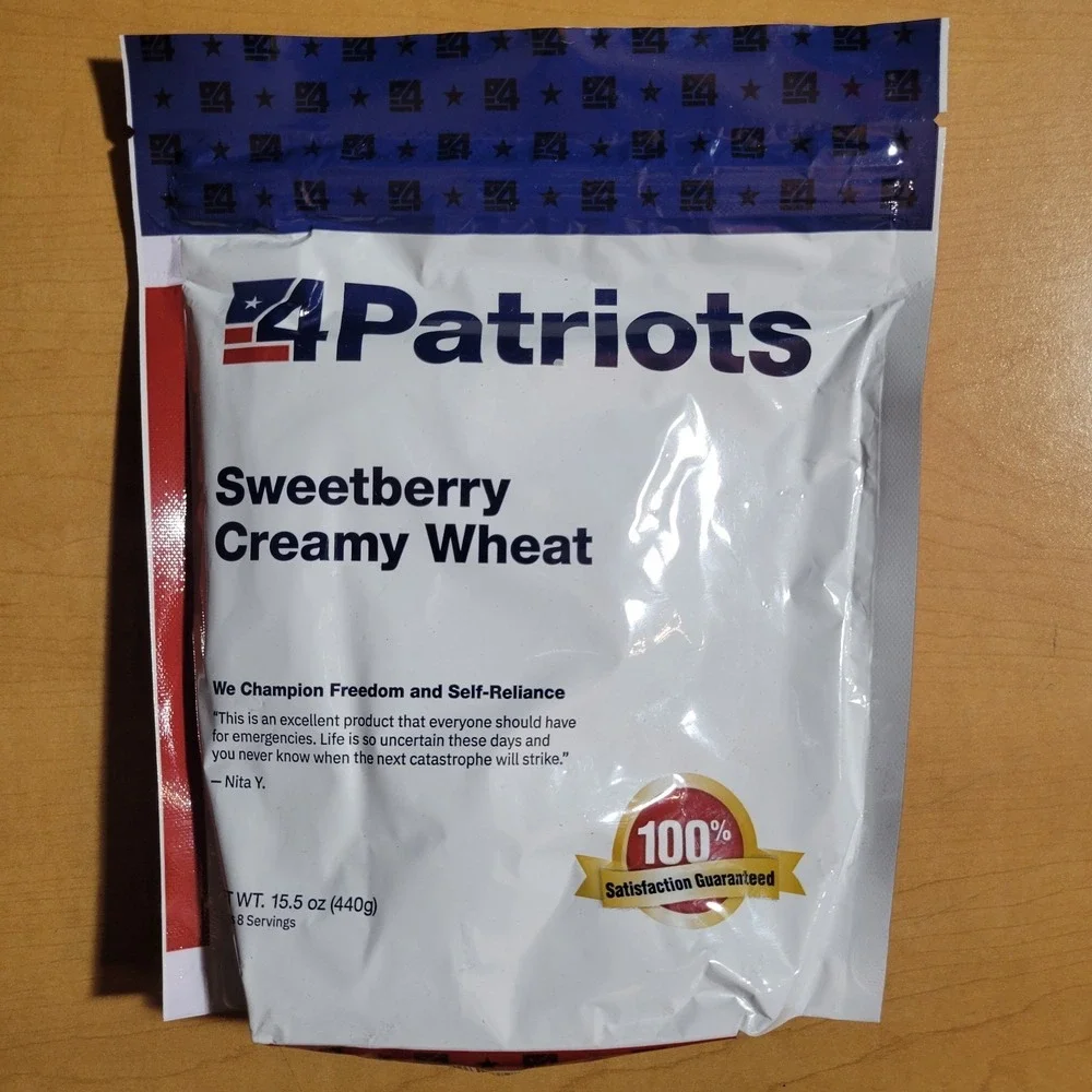 4Patriots Sweetberry Creamy Wheat Mix Survival Emergency Food 8 servings
